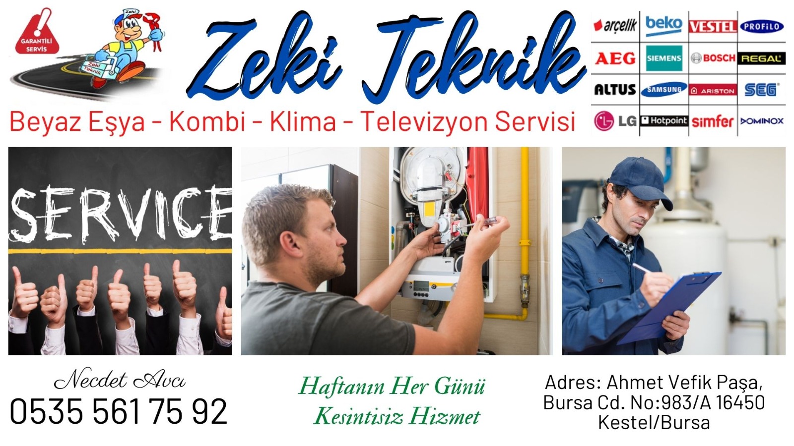 Kestel kombi bakım servisi